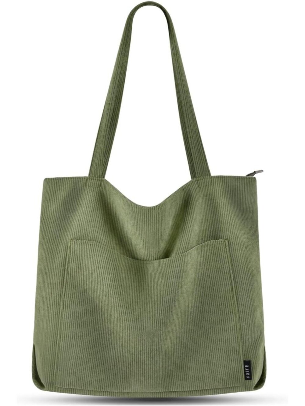 Corduroy Tote Bag for Women Large Shoulder Bag with Zipper and Pockets for Colle
